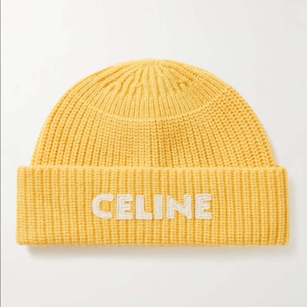 BNWT Celine by Hedi Slimane Yellow Beanie